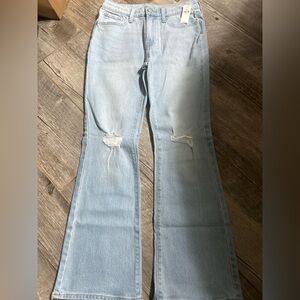 Old Navy Light blue distressed flare jeans girls